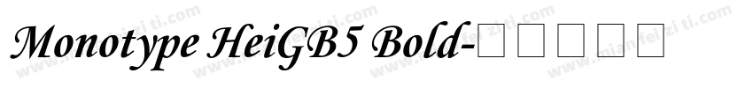 Monotype HeiGB5 Bold字体转换